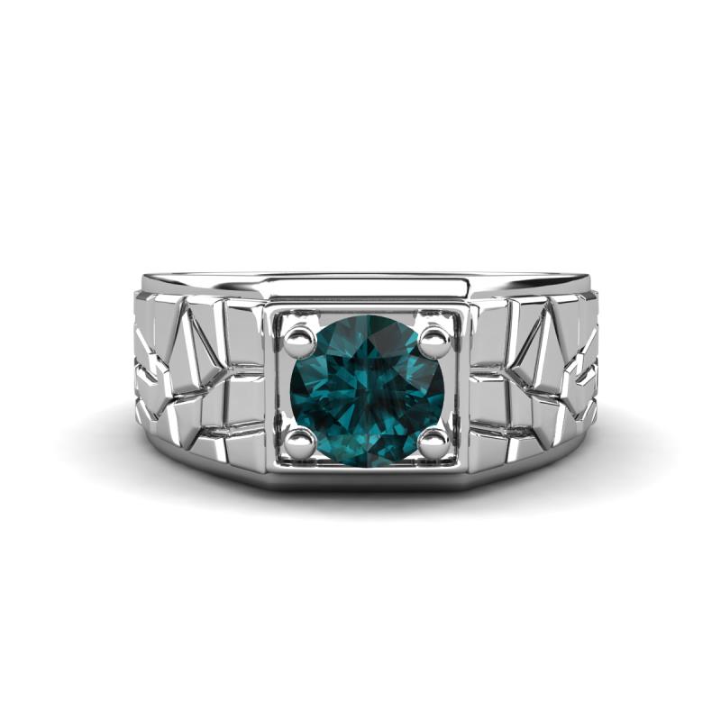 Jamar 0.95 ct London Blue Topaz Nugget Solitaire Men Band (9.50 mm) 