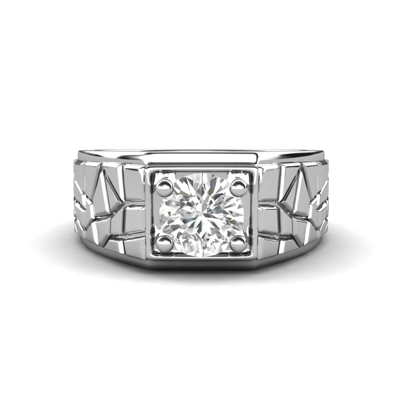 Jamar 0.95 ct White Sapphire Nugget Solitaire Men Band (9.50 mm) 