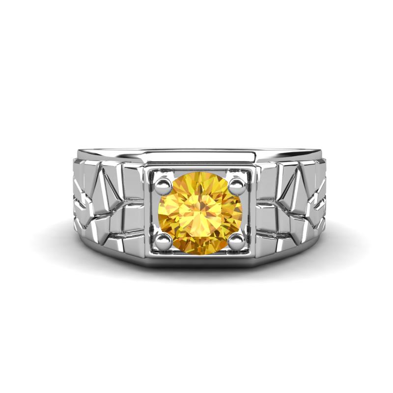 Jamar 0.87 ct Citrine Nugget Solitaire Men Band (9.50 mm) 