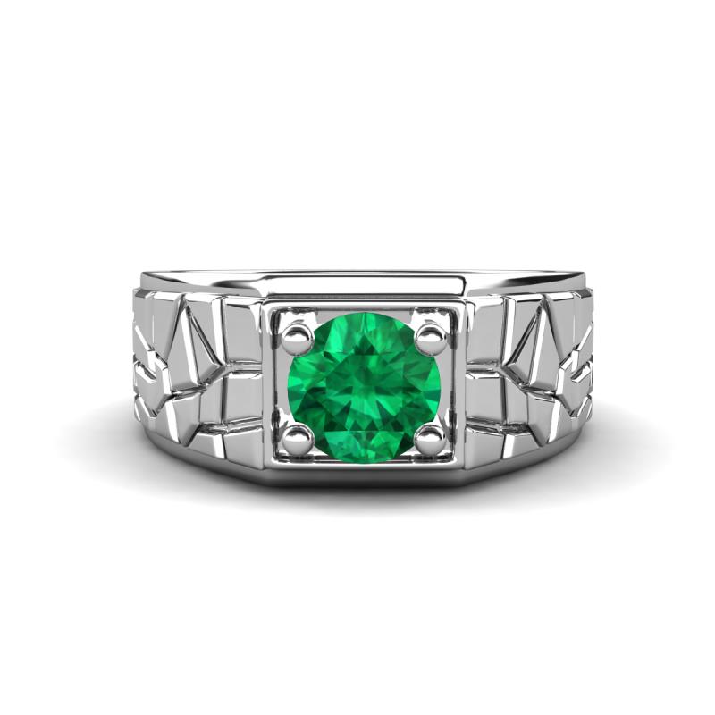 Jamar 0.80 ct Emerald Nugget Solitaire Men Band (9.50 mm) 