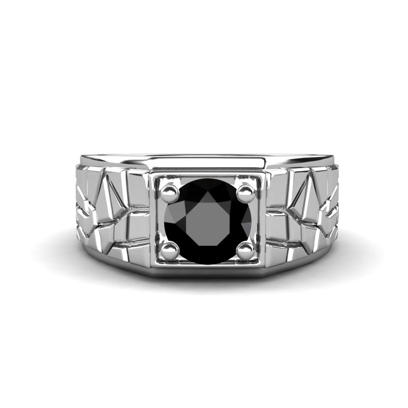Jamar 1.00 ct Black Diamond Nugget Solitaire Men Band (9.50 mm) 