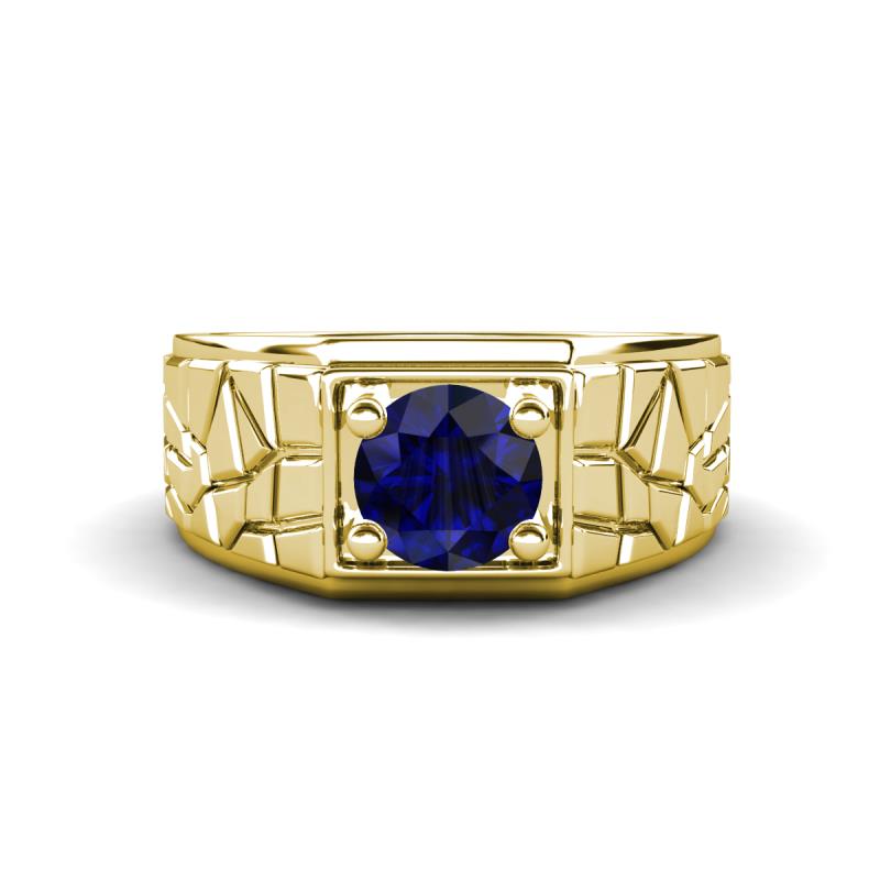 Jamar 1.15 ct Blue Sapphire Nugget Solitaire Men Band (9.50 mm) 