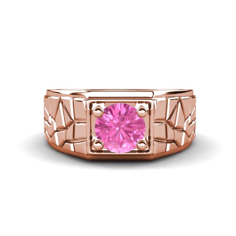 Jamar 1.10 ct Pink Sapphire Nugget Solitaire Men Band (9.50 mm) 