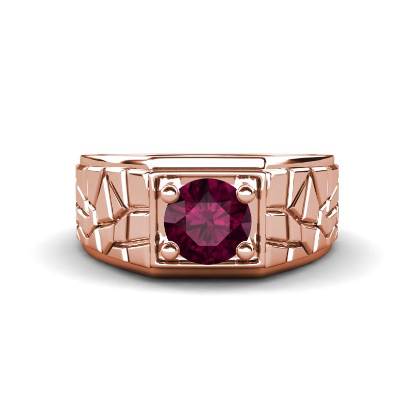Jamar 1.00 ct Rhodolite Garnet Nugget Solitaire Men Band (9.50 mm) 