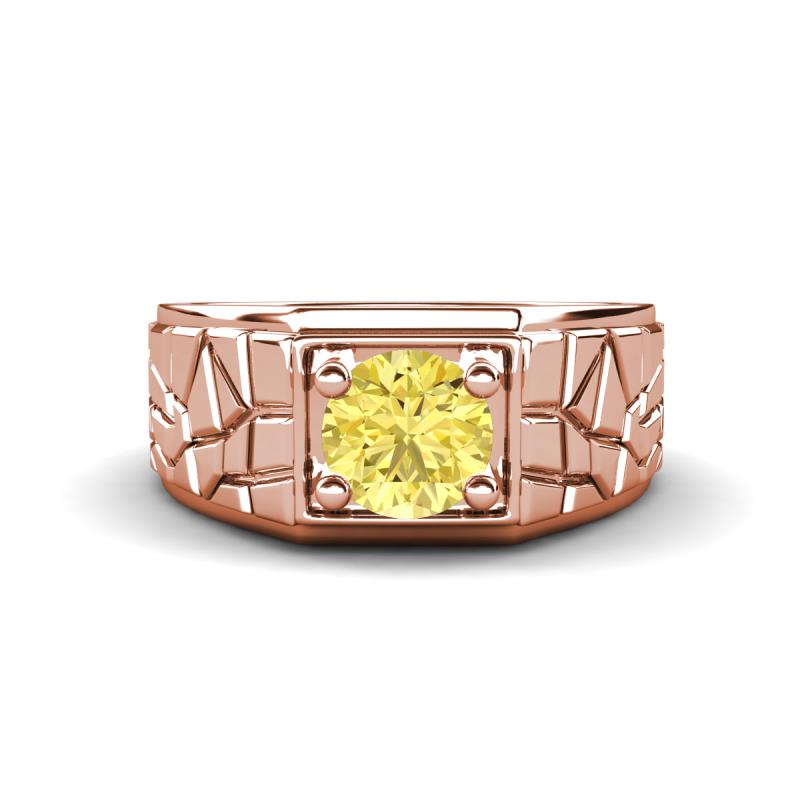 Jamar 0.95 ct Yellow Sapphire Nugget Solitaire Men Band (9.50 mm) 