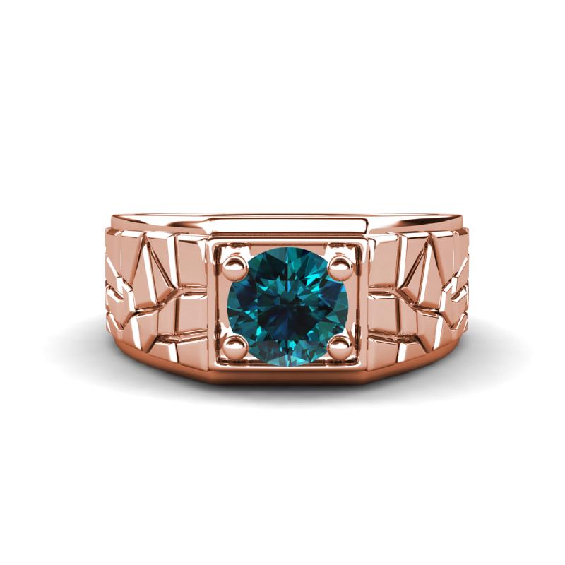 Jamar 0.80 ct Blue Diamond Nugget Solitaire Men Band (9.50 mm) 