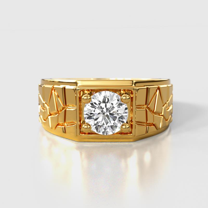 Jamar 1.00 ct Moissanite Nugget Solitaire Men Band (9.50 mm) 