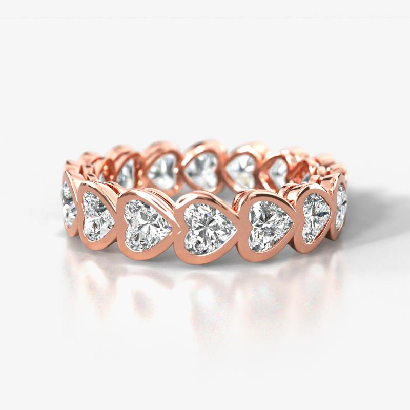 Trisha 3.75 ctw Heart Shape Lab Grown Diamond (4.00 mm) Eternity Band 