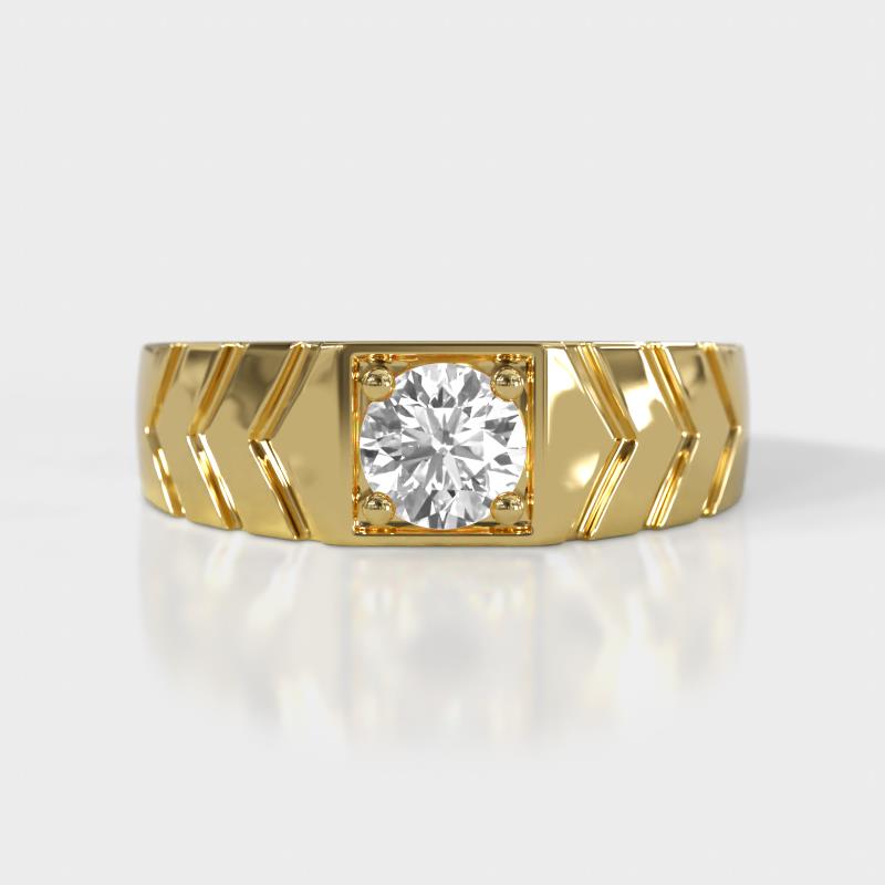 Darius 1.10 ct Lab Grown Diamond V Pattern Solitaire Men Band (6 mm) 