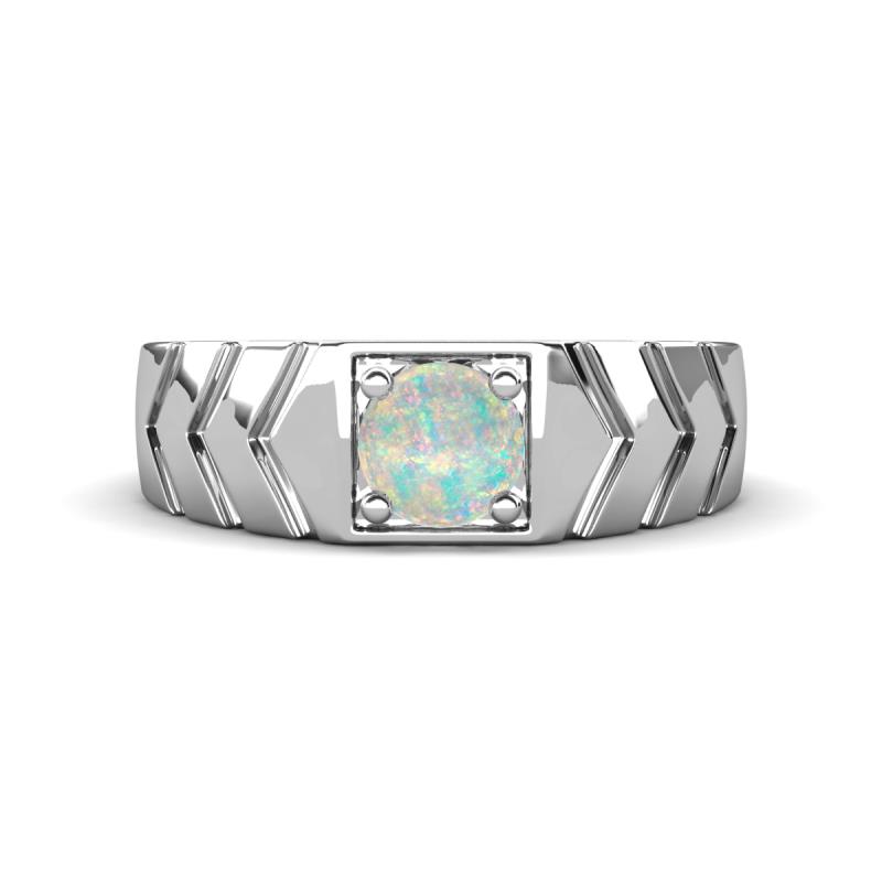 Darius 0.66 ct Opal V Pattern Solitaire Men Band (6 mm) 
