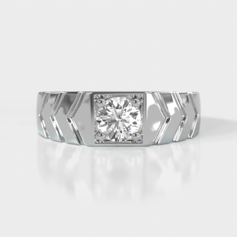 Darius 1.10 ct Lab Grown Diamond V Pattern Solitaire Men Band (6 mm) 