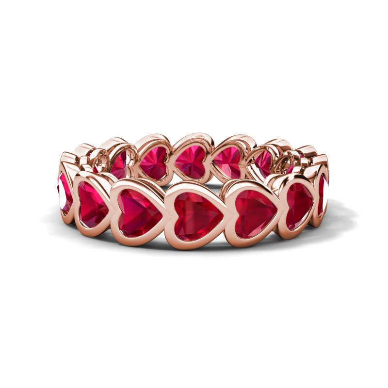 Trisha 5.40 ctw Heart Shape Lab Created Ruby (4.00 mm) Eternity Band 