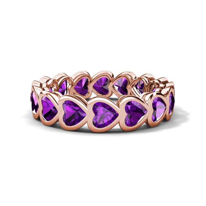Trisha 3.30 ctw Heart Shape Amethyst (4.00 mm) Eternity Band 