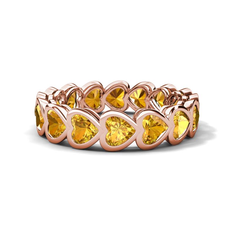 Trisha 3.30 ctw Heart Shape Citrine (4.00 mm) Eternity Band 
