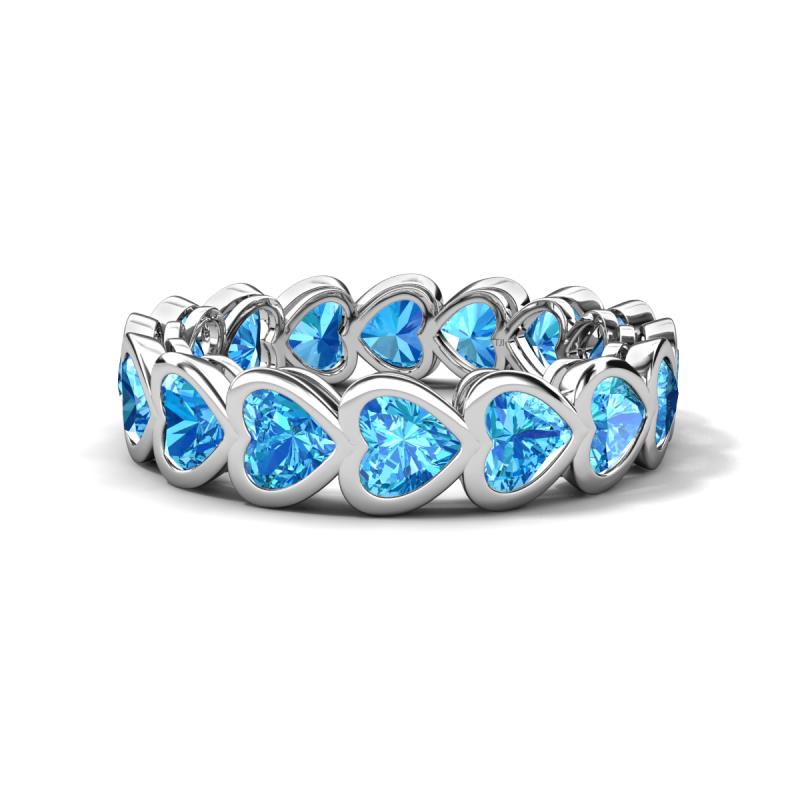Trisha 4.80 ctw Heart Shape Blue Topaz (4.00 mm) Eternity Band 
