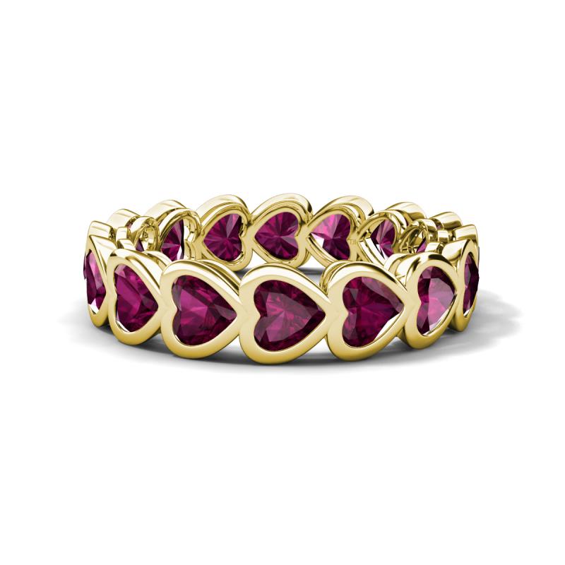 Trisha 4.95 ctw Heart Shape Rhodolite Garnet (4.00 mm) Eternity Band 