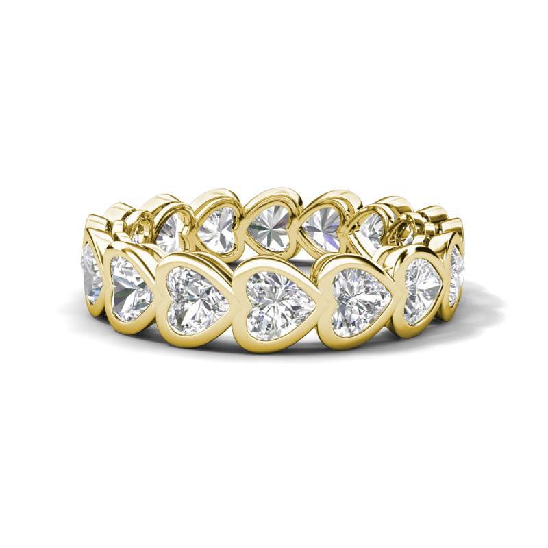 Trisha 5.10 ctw Heart Shape Lab Created White Sapphire (4.00 mm) Eternity Band 