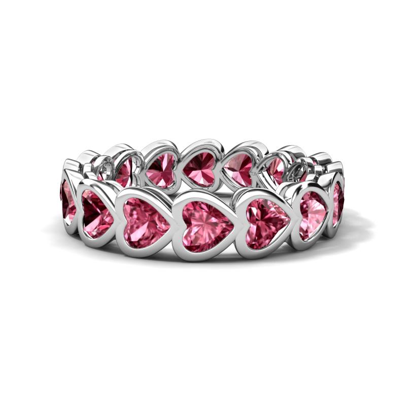 Trisha 3.75 ctw Heart Shape Pink Tourmaline (4.00 mm) Eternity Band 