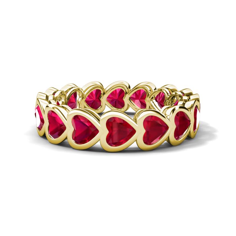 Trisha 5.40 ctw Heart Shape Lab Created Ruby (4.00 mm) Eternity Band 