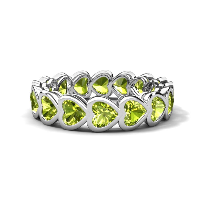 Trisha 3.75 ctw Heart Shape Peridot (4.00 mm) Eternity Band 