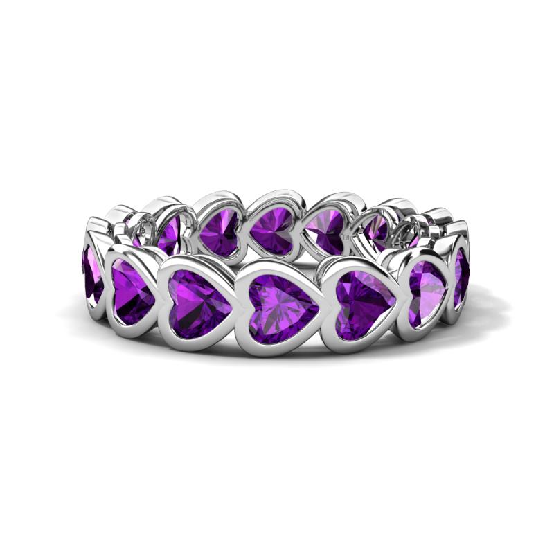 Trisha 3.30 ctw Heart Shape Amethyst (4.00 mm) Eternity Band 