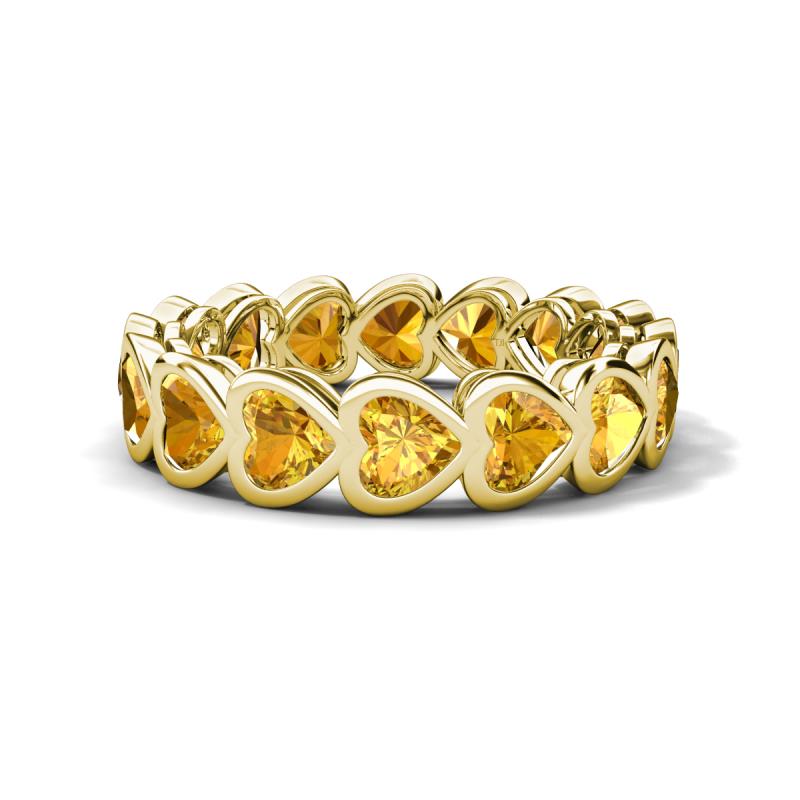 Trisha 3.30 ctw Heart Shape Citrine (4.00 mm) Eternity Band 