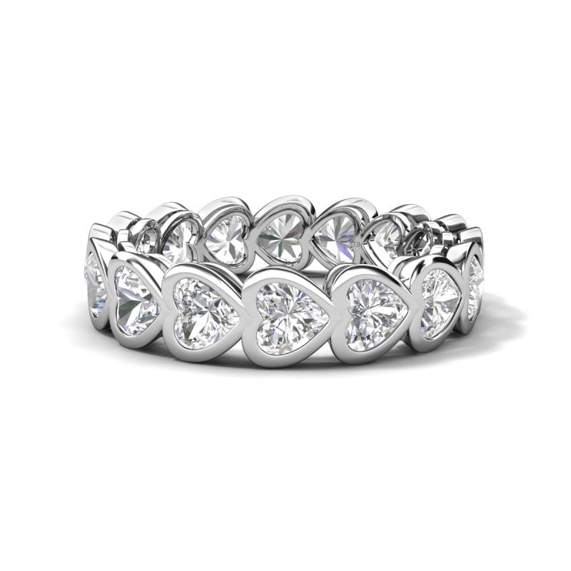 Trisha 5.10 ctw Heart Shape Lab Created White Sapphire (4.00 mm) Eternity Band 
