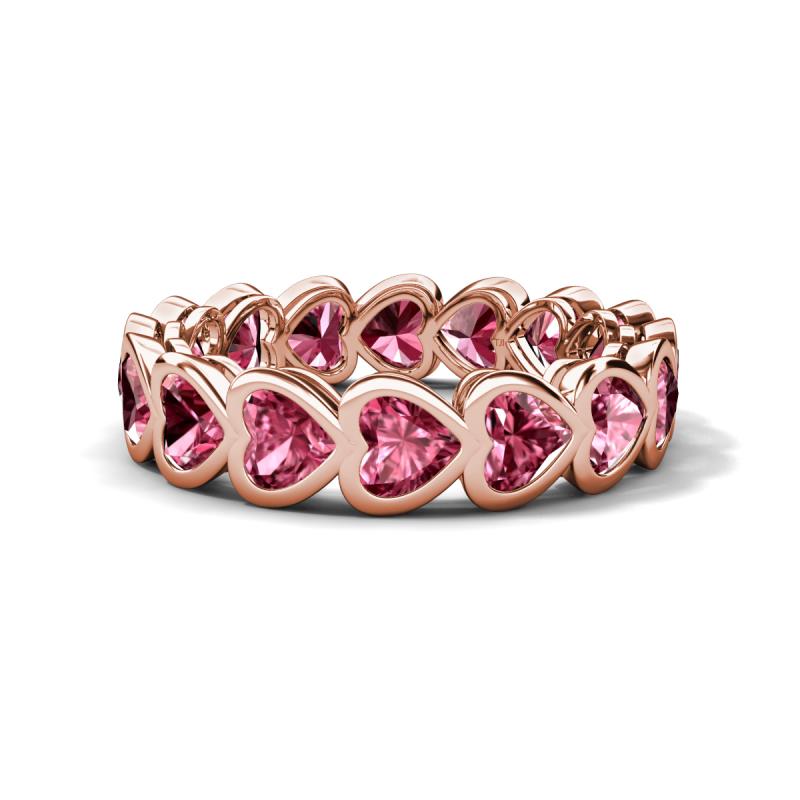 Trisha 3.75 ctw Heart Shape Pink Tourmaline (4.00 mm) Eternity Band 