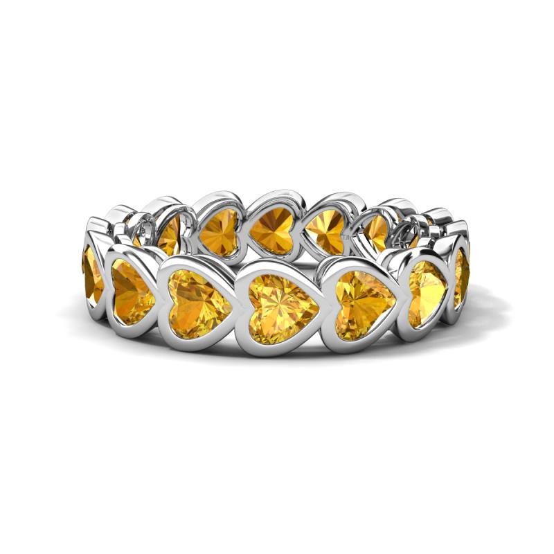 Trisha 3.30 ctw Heart Shape Citrine (4.00 mm) Eternity Band 