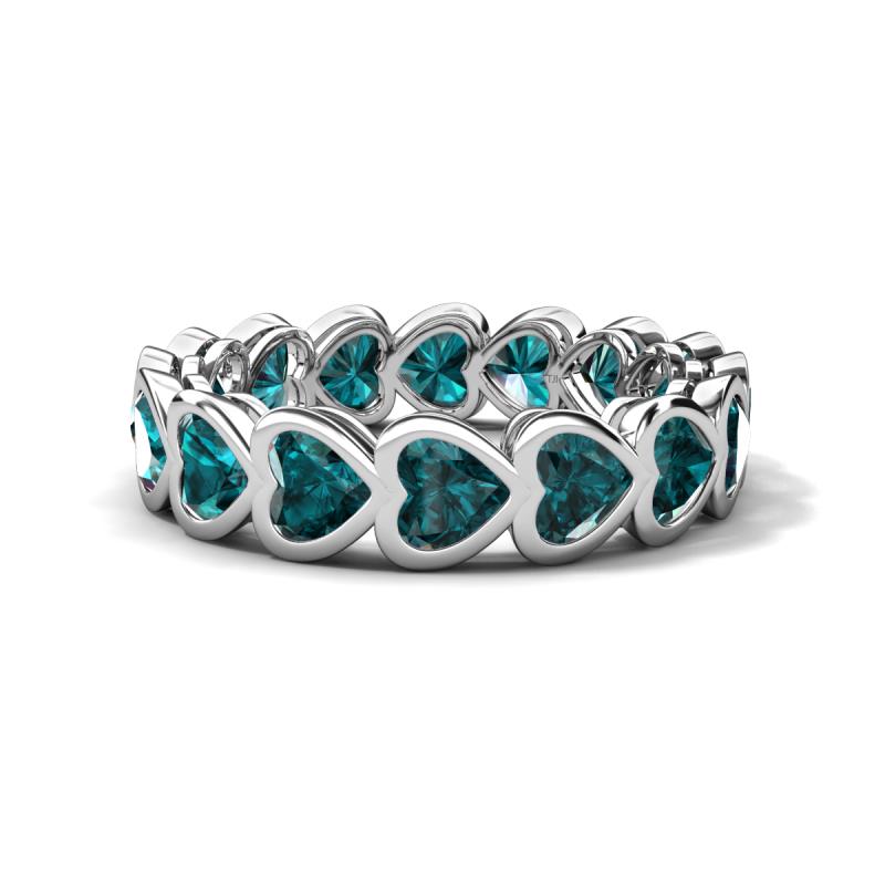 Trisha 4.80 ctw Heart Shape London Blue Topaz (4.00 mm) Eternity Band 