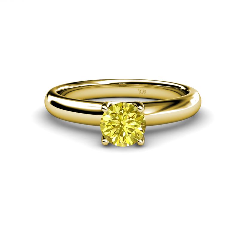 Bianca IGI Certified 5.40 mm Round Lab Grown Yellow Diamond Solitaire Engagement Ring 
