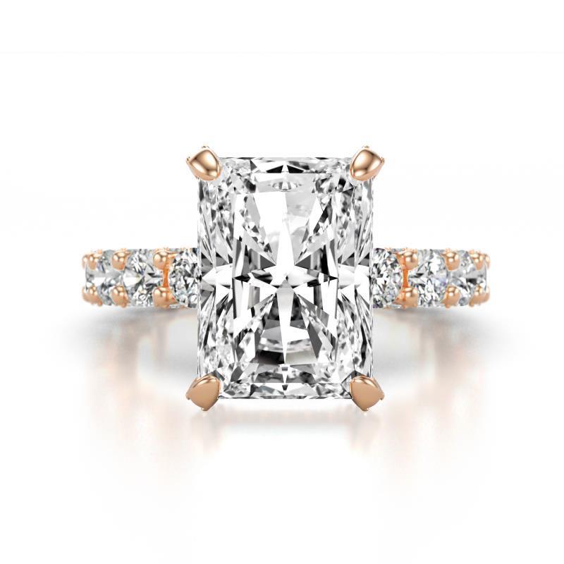 Amira 7.28 ctw IGI Certified Lab Grown Diamond Radiant Shape (11x9 mm)  Halo Engagement Ring  