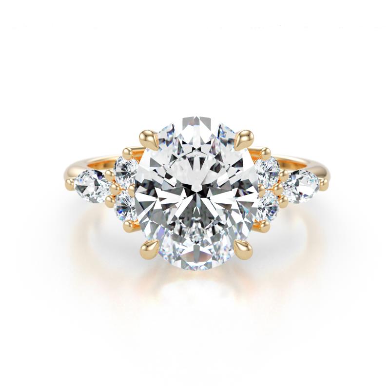 Kamilah 2.80 ctw IGI Certified Lab Grown Diamond Oval Shape (10x8 mm) Solitaire Plus Engagement Ring  