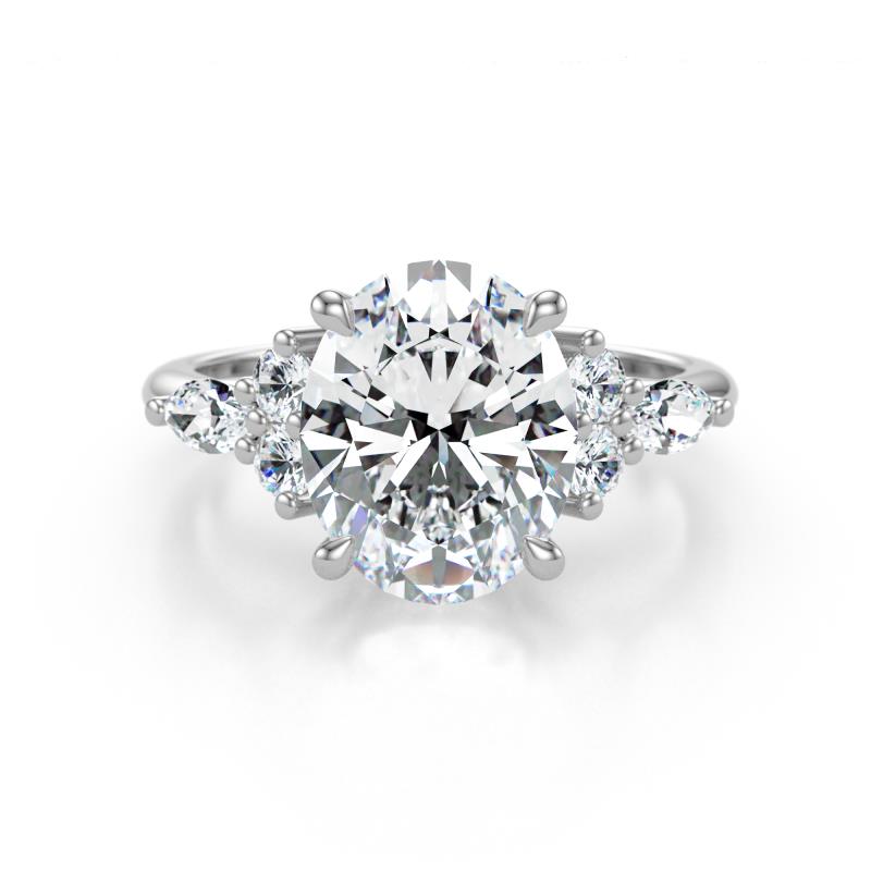 Kamilah 2.80 ctw IGI Certified Lab Grown Diamond Oval Shape (10x8 mm) Solitaire Plus Engagement Ring  