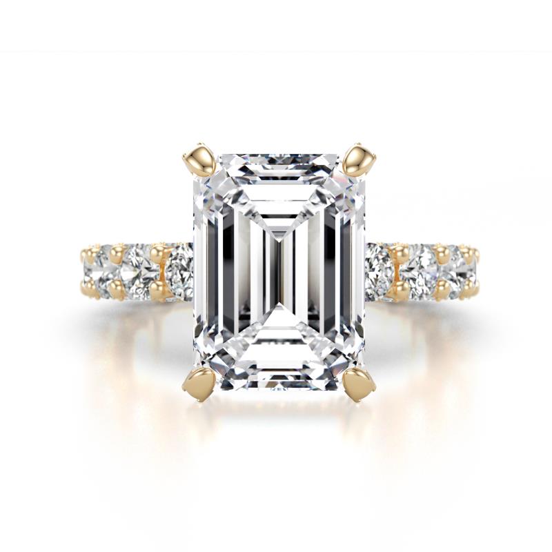 Tessa 7.28 ctw IGI Certified Lab Grown Diamond  Emerald Shape (11x9 mm) Hidden Halo Engagement Ring  