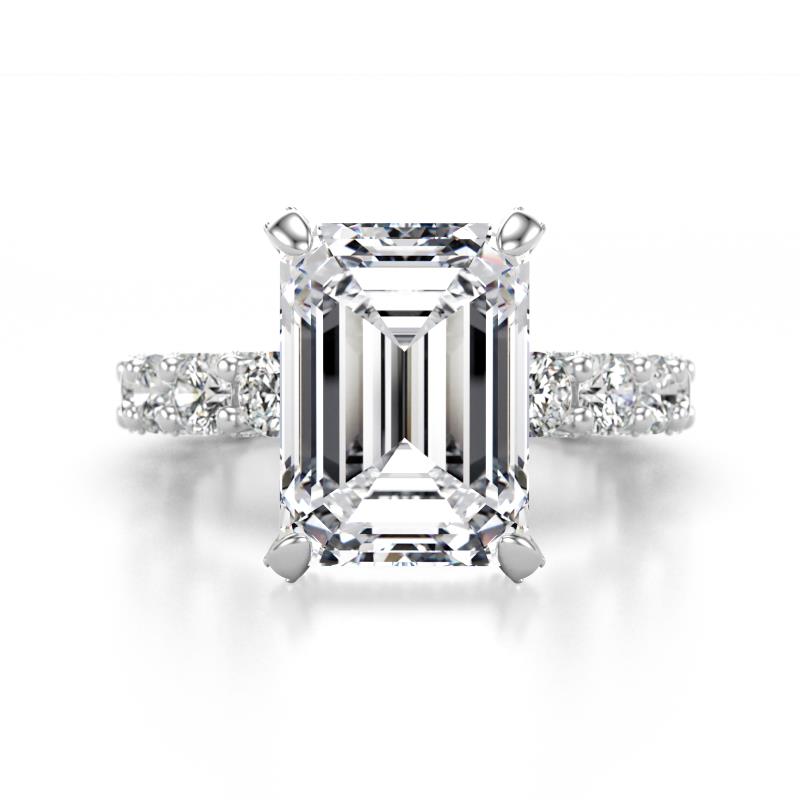 Tessa 7.28 ctw IGI Certified Lab Grown Diamond  Emerald Shape (11x9 mm) Hidden Halo Engagement Ring  