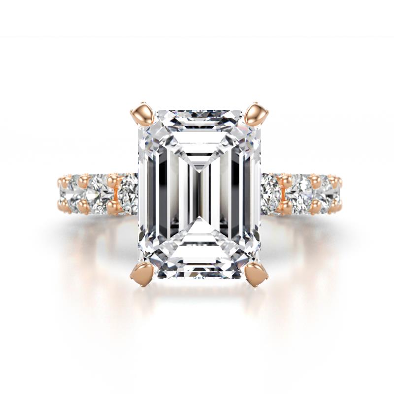 Tessa 7.28 ctw IGI Certified Lab Grown Diamond  Emerald Shape (11x9 mm) Hidden Halo Engagement Ring  