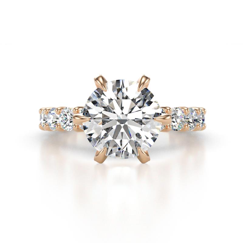 Zariya 3.50 ctw Center IGI Certified Round Lab Grown Diamond (VS1/F) with Side Lab Grown Diamond Solitaire Plus Engagement Ring 