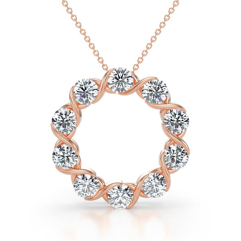 Betty 2.00 ctw Round Lab Grown Diamond Open Circle Pendant 