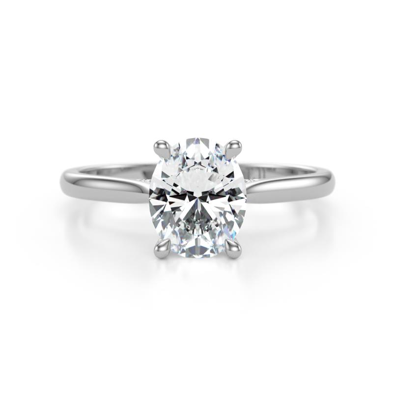 Zaire 2.11 ctw IGI Certified Lab Grown Diamond Oval Shape (9x7 mm) accented side Natural Diamond Hidden Halo Engagement Ring 