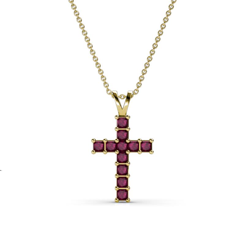 Ethel Rhodolite Garnet Cross Pendant 