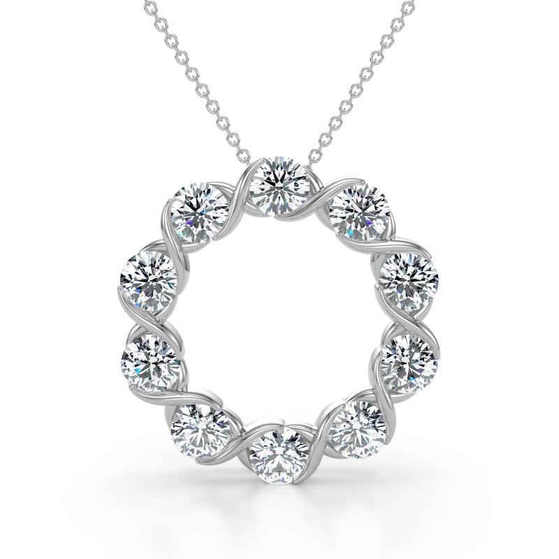 Betty 2.00 ctw Round Natural Diamond Open Circle Pendant 