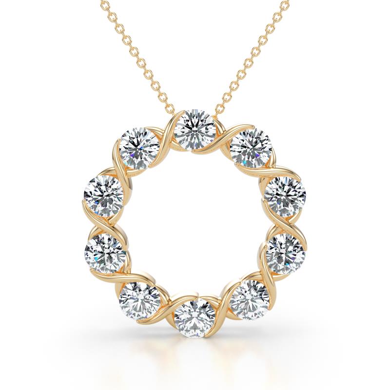 Betty 2.00 ctw Round Natural Diamond Open Circle Pendant 