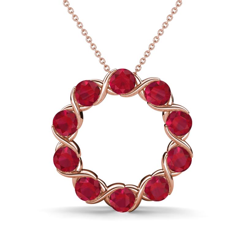 Betty 2.10 ctw Round Ruby Open Circle Pendant 
