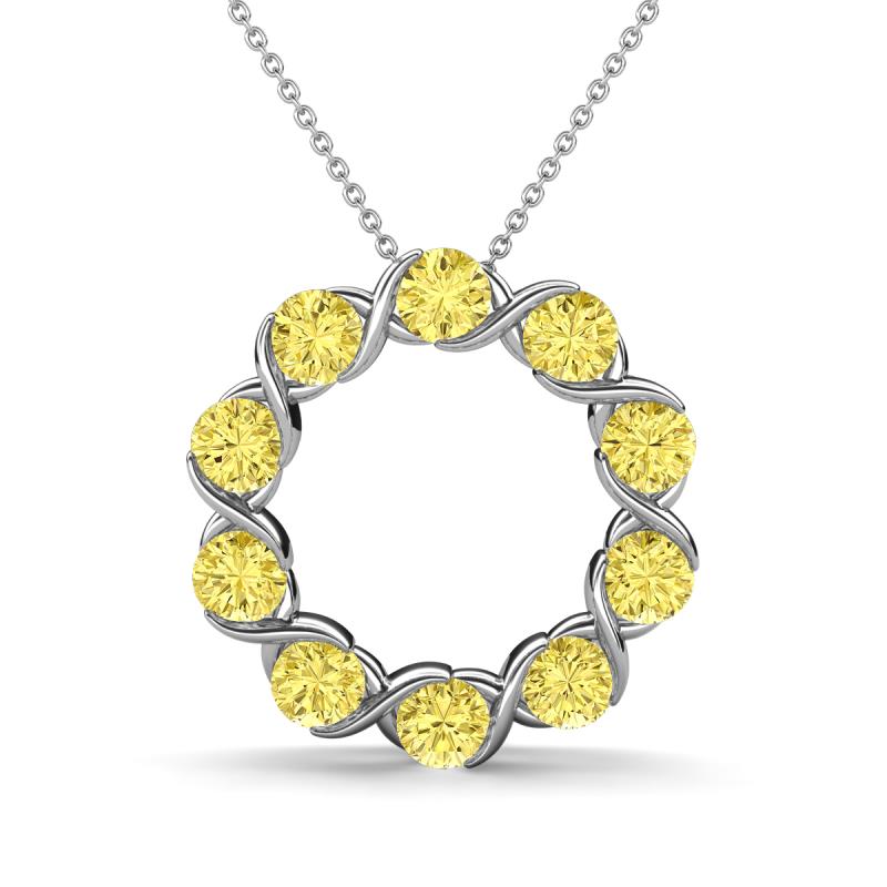 Betty 2.10 ctw Round Yellow Sapphire Open Circle Pendant 