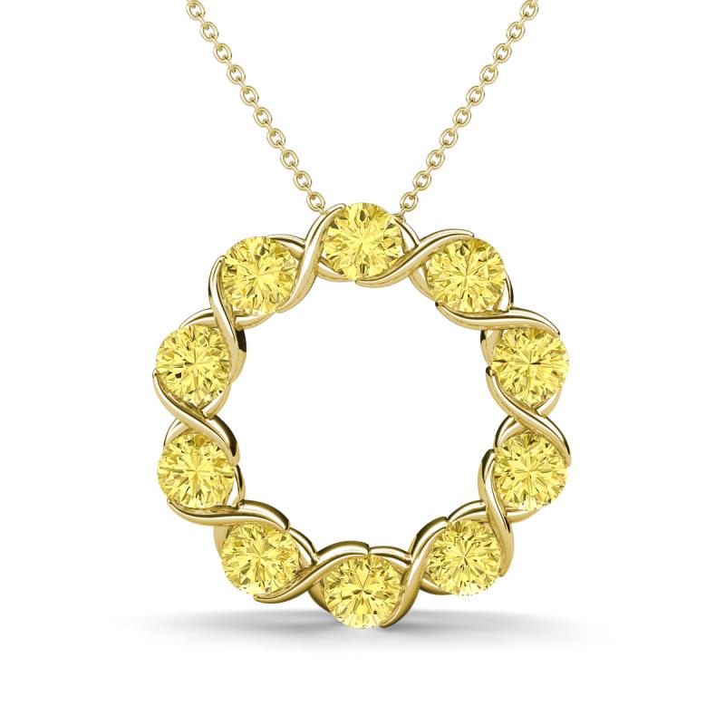 Betty 2.10 ctw Round Yellow Sapphire Open Circle Pendant 