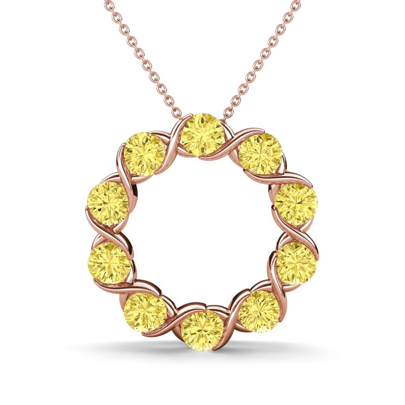 Betty 2.10 ctw Round Yellow Sapphire Open Circle Pendant 