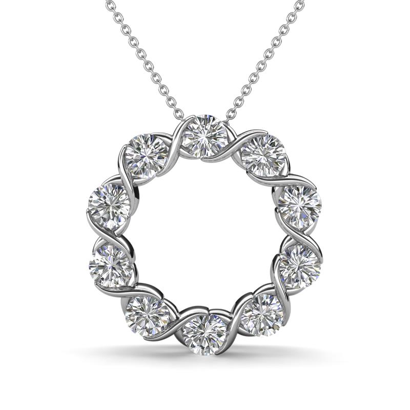 Betty 2.00 ctw Round Moissanite Open Circle Pendant 