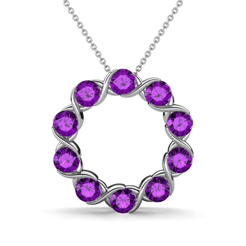 Betty 1.80 ctw Round Amethyst Open Circle Pendant 
