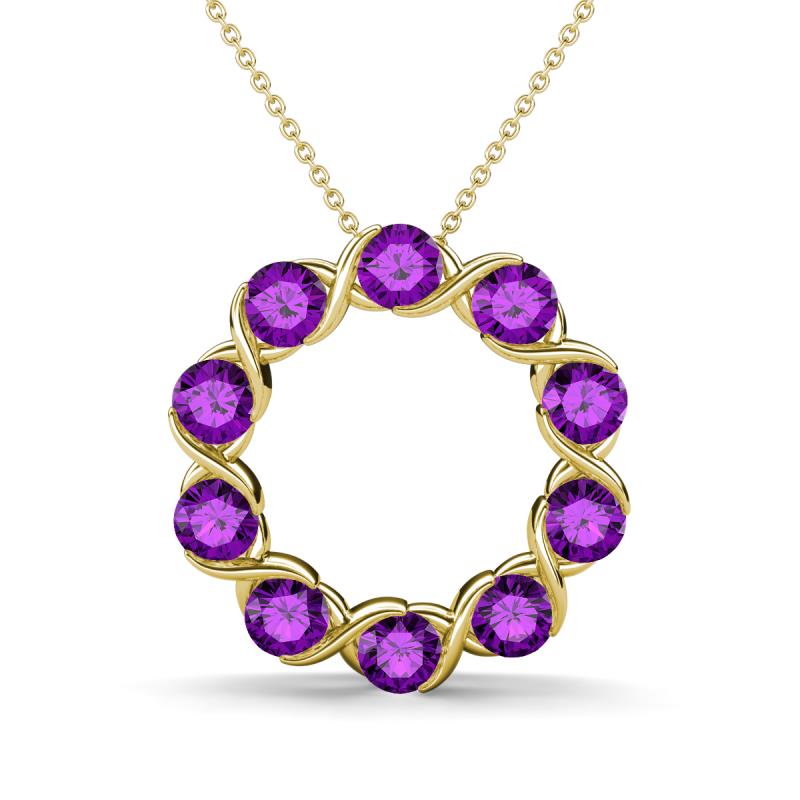 Betty 1.80 ctw Round Amethyst Open Circle Pendant 